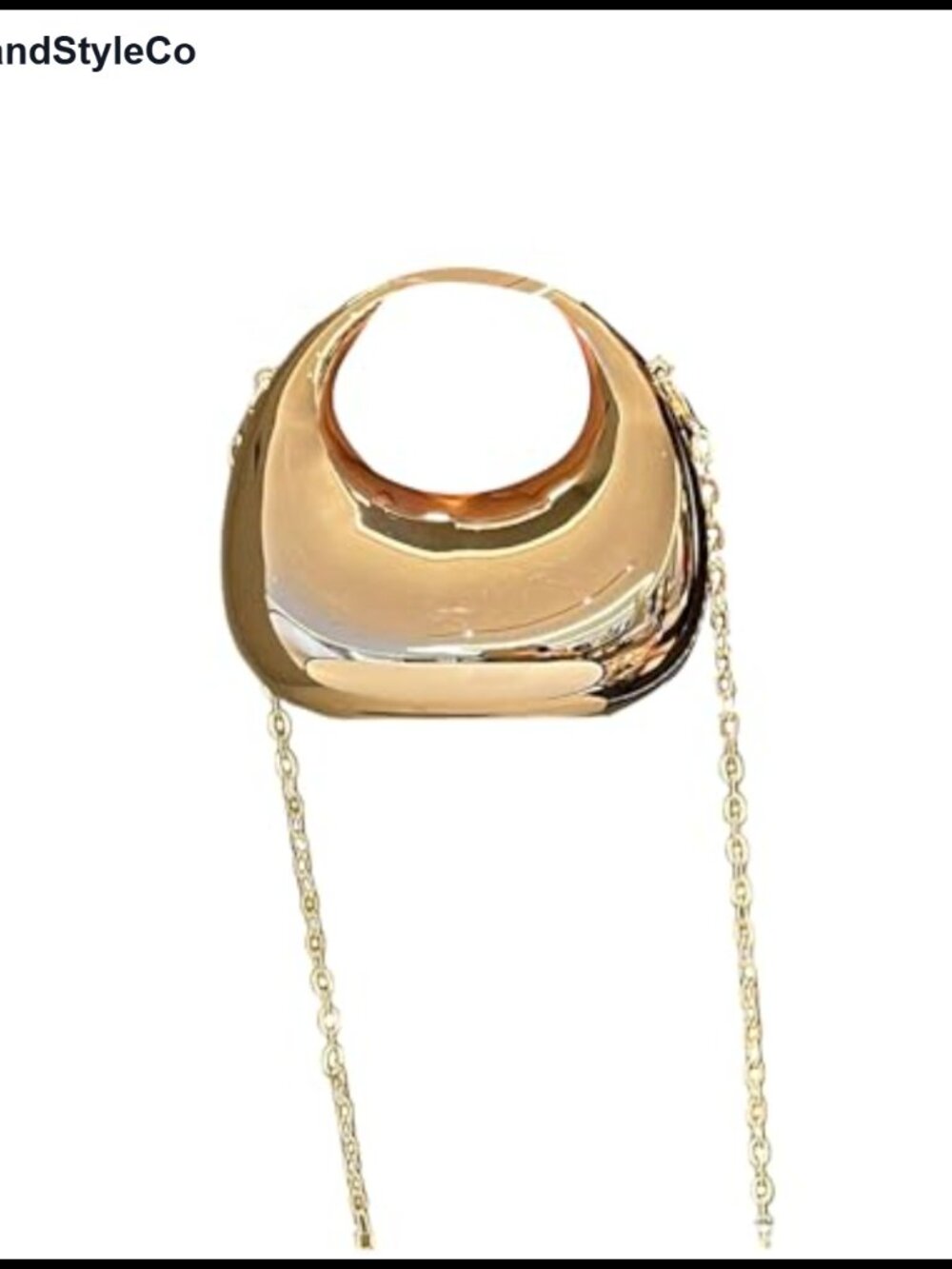 PMMA Metallic Chain Mini Clutch Crossbody Evening Bag Cocktail Purse